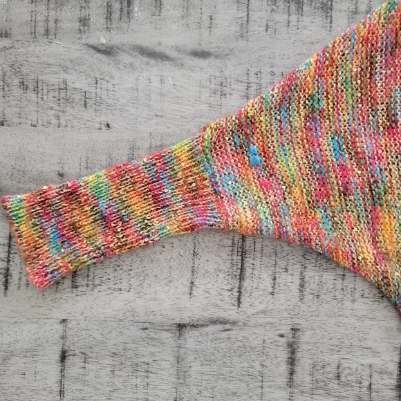 Miss Sasa Rainbow Sequin and Yarn Sweater with Cinched Sleeves - Picture 13 of 16